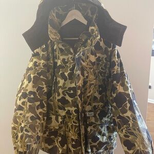 Vintage 4 in 1 Camouflage Hunting Jacket in Olive & Brown